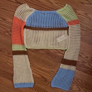 Urban Outfitters Multicolor Off-the-Shoulder Sweater